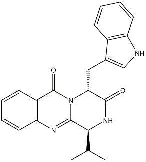 2H-Pyrazino[2,1-b]quinazoline-3,6(1H,4H)-dione,4-(1H-indol-3-ylmethyl)-1-(1-methylethyl)-, (1S,4R)-|菲斯卡菌素 B