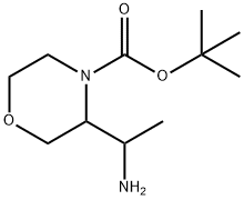 TERT-BUTYL 3-(1-AMINOETHYL)MORPHOLINE-4-CARBOXYLATE 化学構造式