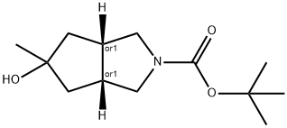 TERT-BUTYL (3AR,6AS)-5-HYDROXY-5-METHYLHEXAHYDROCYCLOPENTA[C]PYRROLE-2(1H)-CARBOXYLATE 结构式