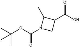 1-[(tert-butoxy)carbonyl]-2-methylazetidine-3-carboxylic acid Struktur