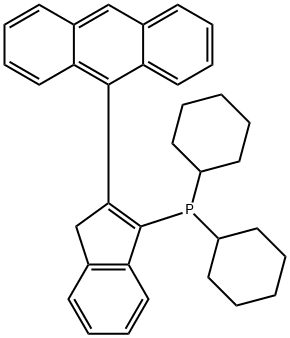 2-蒽基-3-茚基二环己基膦, 1651150-94-5, 结构式