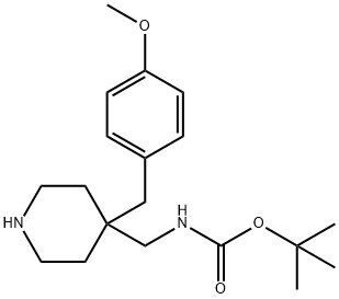 TERT-ブチル [4-(4-メトキシベンジル)ピペリジン-4-イル]メチルカルバメート 化学構造式