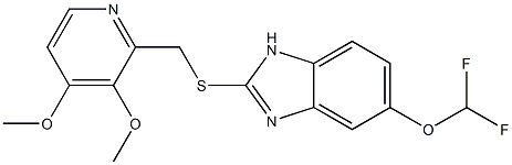 5-Difluoromethoxy-2-{[(3,4-dimethoxy-2-pyridinyl)methyl]thio}-1H-benzimidazole Struktur