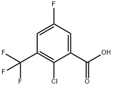 2-氯-5-氟-3-(三氟甲基)苯甲酸 结构式