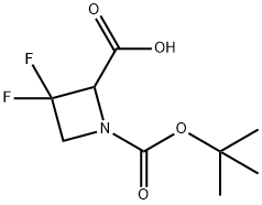 1-(tert-Butoxycarbonyl)-3,3-difluoroazetidine-2-carboxylic acid Structure