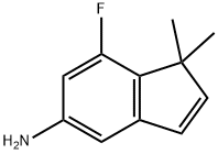 7-FLUORO-1,1-DIMETHYL-1H-INDEN-5-YL-AMINE, 1936134-98-3, 结构式