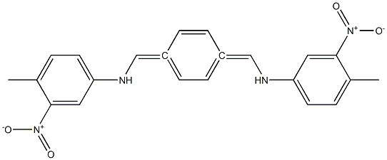 N,N'-[1,4-phenylenedi(methylylidene)]bis(4-methyl-3-nitroaniline) 化学構造式