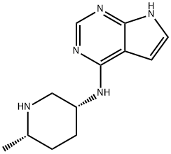 N-((3R,6S)-6-methylpiperidin-3-yl)-7H-pyrrolo[2,3-d]pyrimidin-4-amine Structure