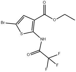 Ethyl 5-bromo-2-(2,2,2-trifluoroacetamido)thiophene-3-carboxylate Struktur