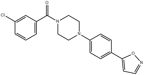 (3-chlorophenyl)(4-(4-(isoxazol-5-yl)phenyl)piperazin-1-yl)methanone Structure