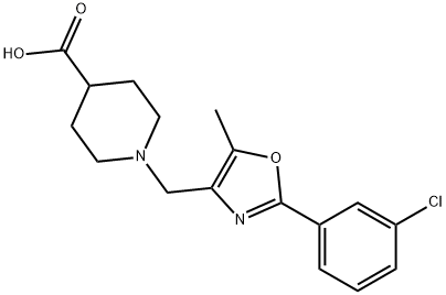 1-((2-(3-chlorophenyl)-5-methyloxazol-4-yl)methyl)piperidine-4-carboxylic acid,2115083-87-7,结构式