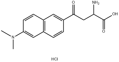 2-amino-4-(6-(dimethylamino)naphthalen-2-yl)-4-oxobutanoic acid dihydrochloride Structure