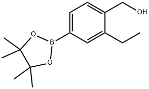 4-Hydroxymethyl-3-ethylphenylboronic acid pinacol ester Structure