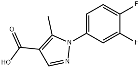 1-(3,4-difluorophenyl)-5-methyl-1H-pyrazole-4-carboxylic acid Struktur