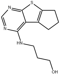 3-((6,7-dihydro-5H-cyclopenta[4,5]thieno[2,3-d]pyrimidin-4-yl)amino)propan-1-ol Structure