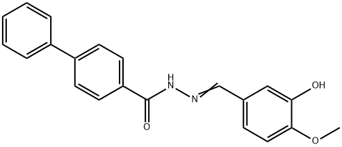 N'-(3-hydroxy-4-methoxybenzylidene)-4-biphenylcarbohydrazide Struktur