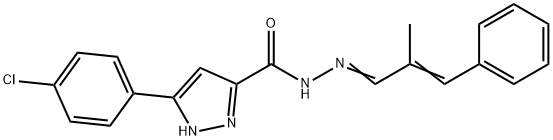 3-(4-chlorophenyl)-N-((1E,2E)-2-methyl-3-phenylallylidene)-1H-pyrazole-5-carbohydrazide 结构式