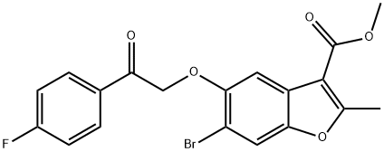 methyl 6-bromo-5-(2-(4-fluorophenyl)-2-oxoethoxy)-2-methylbenzofuran-3-carboxylate,308297-53-2,结构式