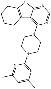 4-(4-(4,6-dimethylpyrimidin-2-yl)piperazin-1-yl)-5,6,7,8-tetrahydrobenzo[4,5]thieno[2,3-d]pyrimidine 结构式