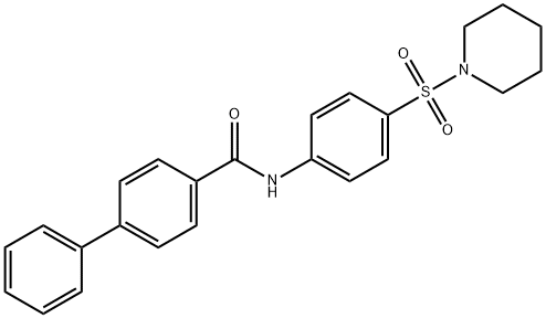 N-[4-(1-piperidinylsulfonyl)phenyl]-4-biphenylcarboxamide 化学構造式