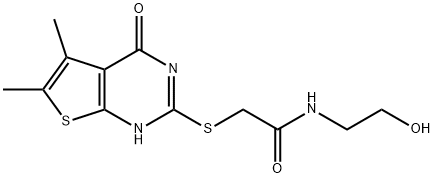 2-((5,6-dimethyl-4-oxo-3,4-dihydrothieno[2,3-d]pyrimidin-2-yl)thio)-N-(2-hydroxyethyl)acetamide|