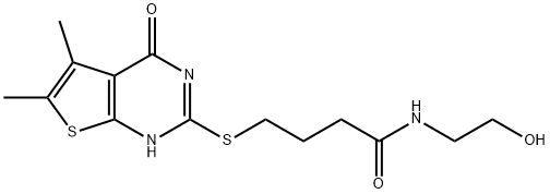 4-((5,6-dimethyl-4-oxo-3,4-dihydrothieno[2,3-d]pyrimidin-2-yl)thio)-N-(2-hydroxyethyl)butanamide|