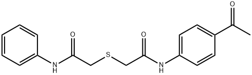 2-[2-(4-acetylanilino)-2-oxoethyl]sulfanyl-N-phenylacetamide 结构式