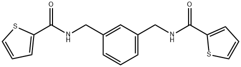 N,N'-(1,3-フェニレンビス(メチレン))ビス(チオフェン-2-カルボキサミド) 化学構造式