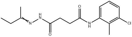 N-(3-chloro-2-methylphenyl)-4-[2-(1-methylpropylidene)hydrazino]-4-oxobutanamide Struktur