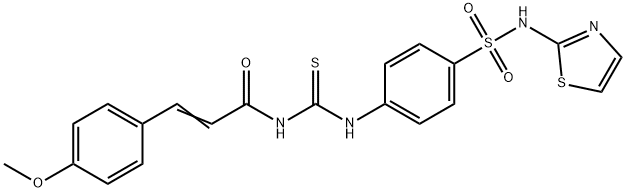 3-(4-methoxyphenyl)-N-[({4-[(1,3-thiazol-2-ylamino)sulfonyl]phenyl}amino)carbonothioyl]acrylamide 结构式