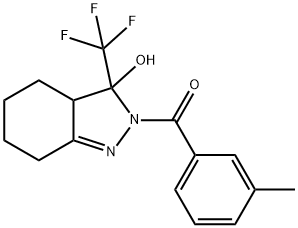 [3-hydroxy-3-(trifluoromethyl)-4,5,6,7-tetrahydro-3aH-indazol-2-yl]-(3-methylphenyl)methanone|