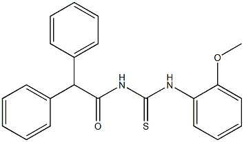 N-{[(2-methoxyphenyl)amino]carbonothioyl}-2,2-diphenylacetamide Structure