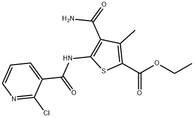 ethyl 4-carbamoyl-5-[(2-chloropyridine-3-carbonyl)amino]-3-methylthiophene-2-carboxylate Structure