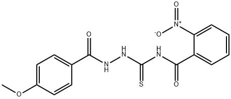 N-{[2-(4-methoxybenzoyl)hydrazino]carbonothioyl}-2-nitrobenzamide Structure