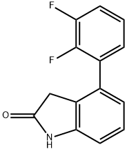 4-(2,3-DIFLUOROPHENYL)INDOLIN-2-ONE, 442563-13-5, 结构式