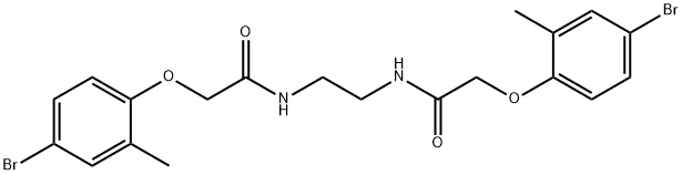 N,N'-1,2-ethanediylbis[2-(4-bromo-2-methylphenoxy)acetamide] 化学構造式