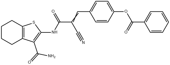 469875-04-5 (E)-4-(3-((3-carbamoyl-4,5,6,7-tetrahydrobenzo[b]thiophen-2-yl)amino)-2-cyano-3-oxoprop-1-en-1-yl)phenyl benzoate