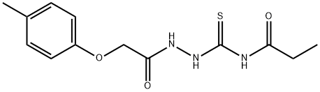 N-({2-[(4-methylphenoxy)acetyl]hydrazino}carbonothioyl)propanamide Structure