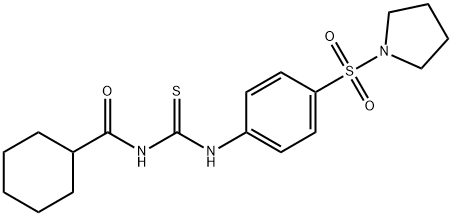 N-({[4-(1-pyrrolidinylsulfonyl)phenyl]amino}carbonothioyl)cyclohexanecarboxamide 结构式