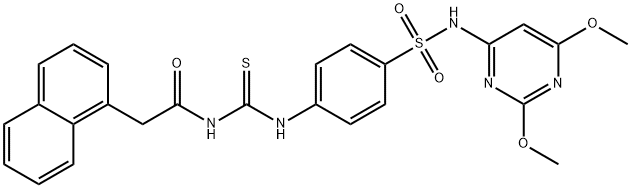 N-{[(4-{[(2,6-dimethoxy-4-pyrimidinyl)amino]sulfonyl}phenyl)amino]carbonothioyl}-2-(1-naphthyl)acetamide Structure