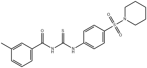 3-methyl-N-({[4-(1-piperidinylsulfonyl)phenyl]amino}carbonothioyl)benzamide 化学構造式
