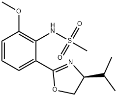 N-[2-[(4S)-4,5-Dihydro-4-(1-methylethyl)-2-oxazolyl]-6-methoxyphenyl]methanesulfonamide Struktur