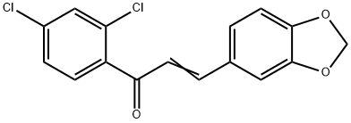 (2E)-3-(2H-1,3-benzodioxol-5-yl)-1-(2,4-dichlorophenyl)prop-2-en-1-one, 568573-33-1, 结构式