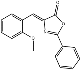 2-苯基-(4Z)-(21-甲氧苯亚甲基)-5(4H)-口恶唑酮, 57427-84-6, 结构式