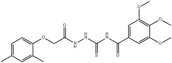 N-({2-[(2,4-dimethylphenoxy)acetyl]hydrazino}carbonothioyl)-3,4,5-trimethoxybenzamide Struktur