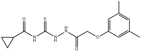 N-({2-[(3,5-dimethylphenoxy)acetyl]hydrazino}carbonothioyl)cyclopropanecarboxamide Structure