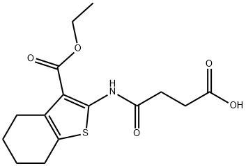 4-((3-(ethoxycarbonyl)-4,5,6,7-tetrahydrobenzo[b]thiophen-2-yl)amino)-4-oxobutanoic acid 化学構造式