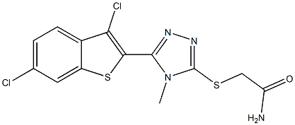 2-[[5-(3,6-dichloro-1-benzothiophen-2-yl)-4-methyl-1,2,4-triazol-3-yl]sulfanyl]acetamide Structure