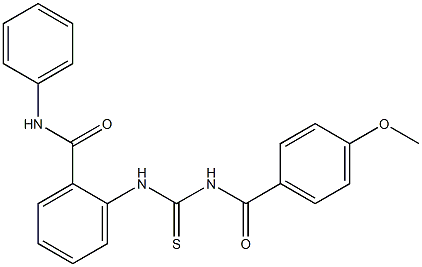 2-({[(4-methoxybenzoyl)amino]carbonothioyl}amino)-N-phenylbenzamide Structure
