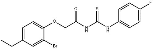 2-(2-bromo-4-ethylphenoxy)-N-{[(4-fluorophenyl)amino]carbonothioyl}acetamide Structure